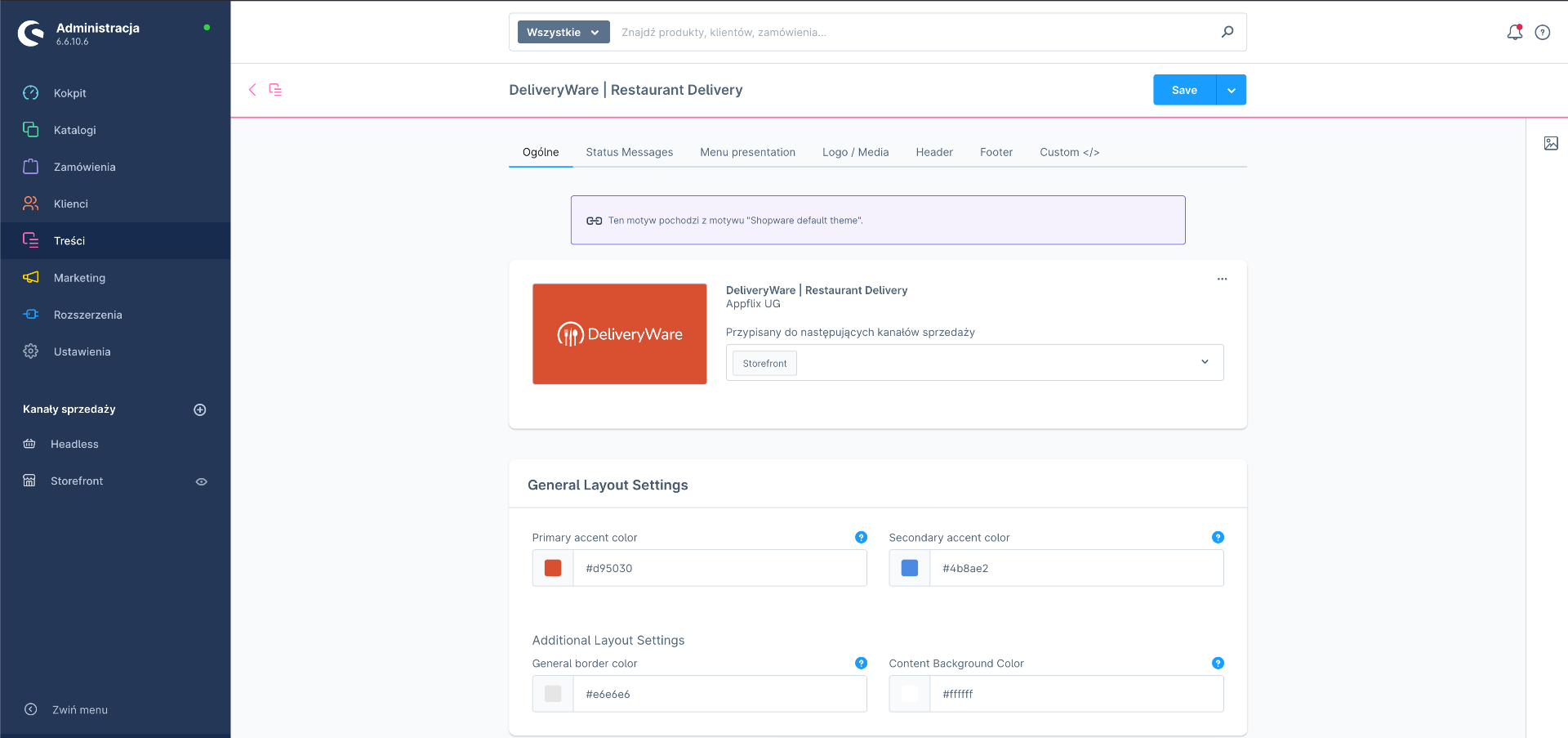 konfiguracja szablonu