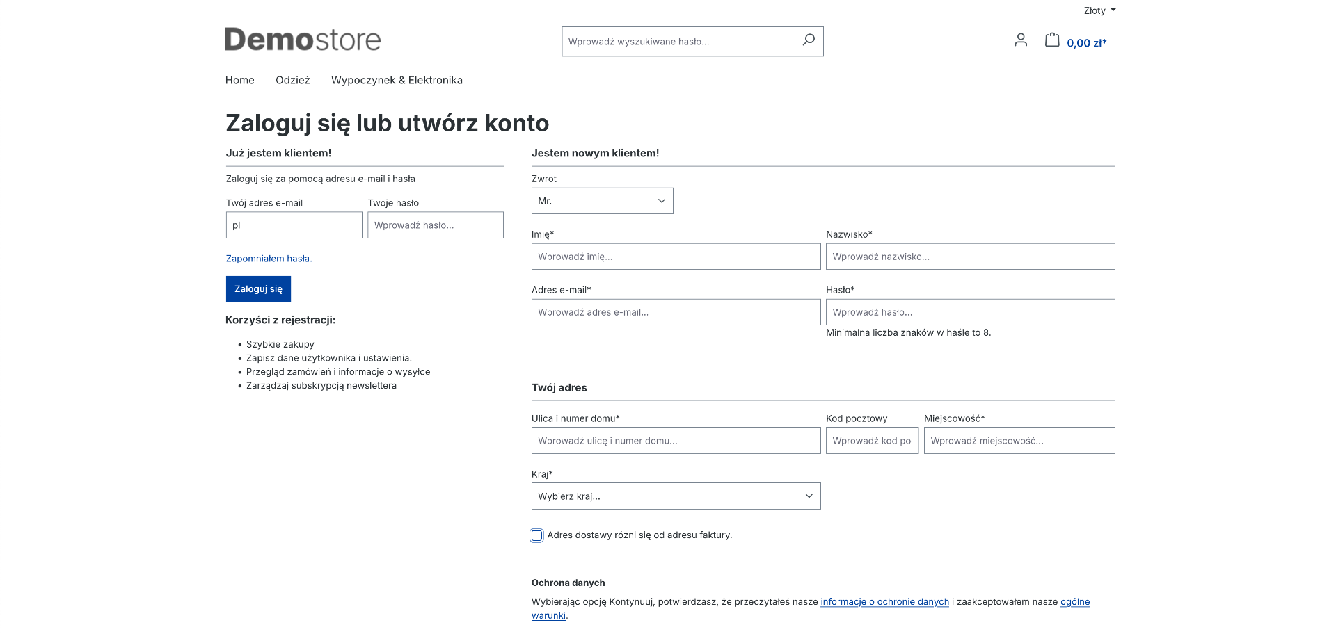 rejestracja użytkownika